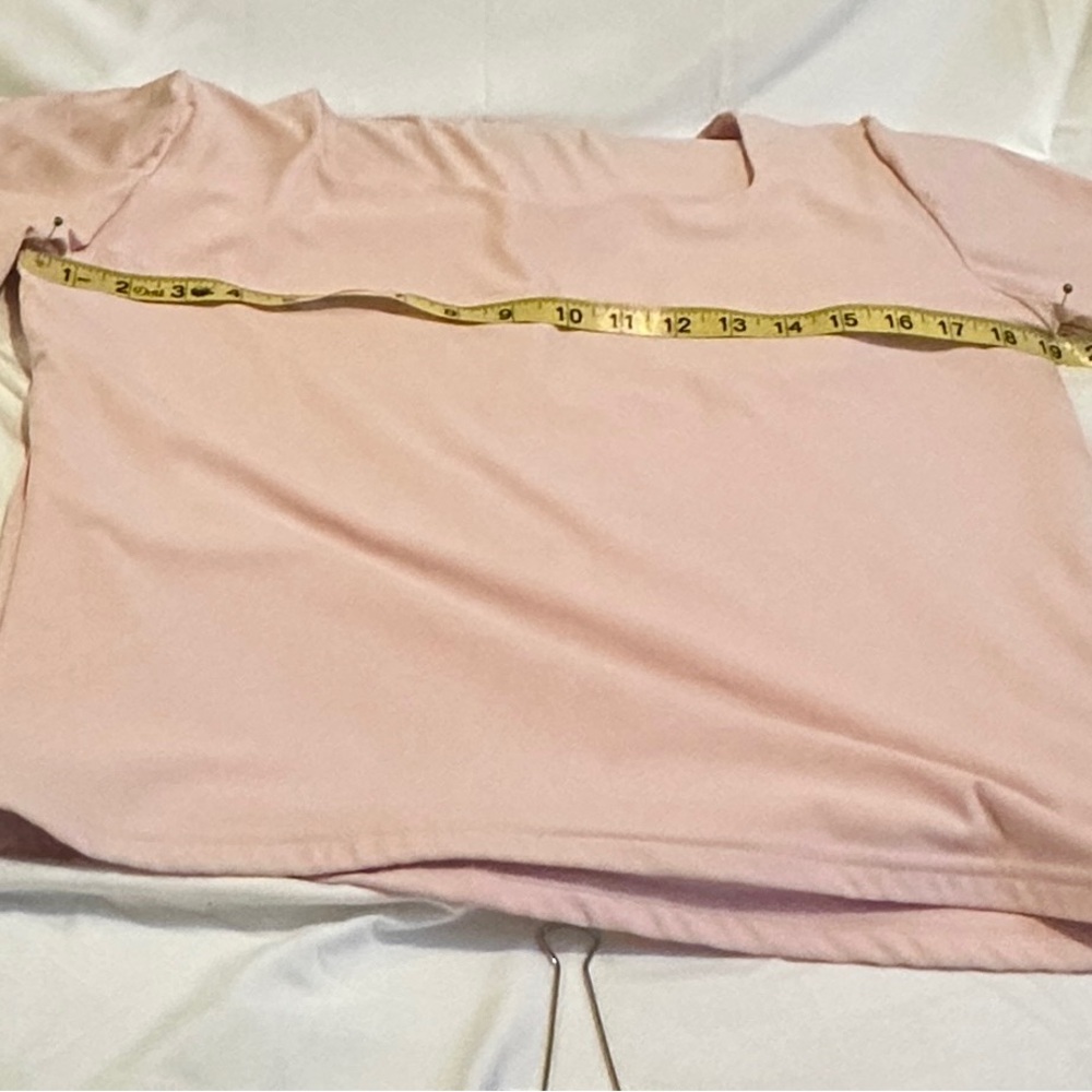 Candy Pastel Baby Bubblegum Pink Short Sleeve Stretchy Bodycon Shirt Top - Picture 4 of 5